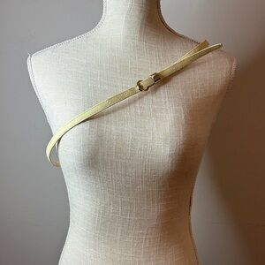 Yellow Leather Crossbody Strap with Gold Buckle